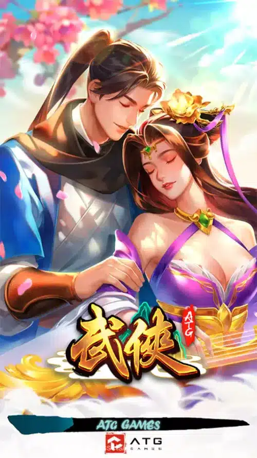 RG武俠電子遊戲主視覺與角色互動玩法展示圖