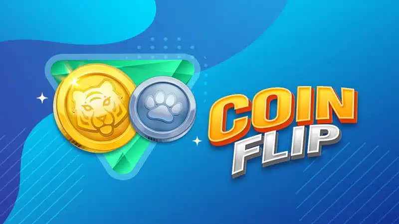 RG Coin Flip 翻硬幣街機遊戲主視覺與機率玩法展示圖